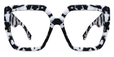 Aruna Eyeglasses frame in Nova variant with black and white colours - Acetate material with wide viewing area best Collection front