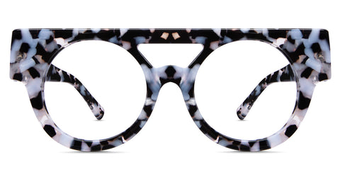 Custo Eyeglasses in Vanguard variant - Wide frame with straight top bar and round viewing area - wide frame for women Collection front