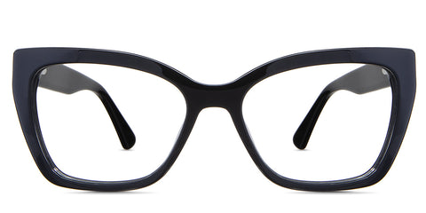 Deanna Eyeglasses in the Midnight variant - it's a cat-eye shape frame in color black. Collection front 