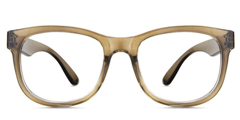 Devon Eyeglasses in the Khaki variant - it's a square frame in color brown Collection front