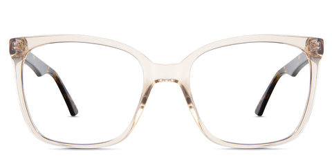 Elona Eyeglasses in the Pinecone variant - it's a square transparent frame in color beige front 
