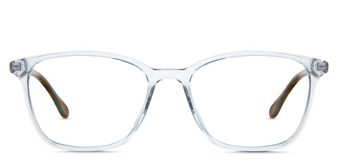 Jiva Eyeglasses in the Arctic variant - is an acetate frame with a transparent blue rim Collection front