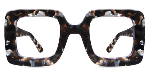 Mensa oversized Eyeglasses in Sepia variant - with black, brown and pearl shades of colours Collection front