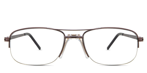 Niral Eyeglasses in the Pekan variant - is an aviator-shaped frame in brown Collection front