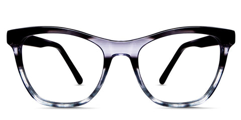 Ramires Eyeglasses in English Violet variant - cat eye frame in clear acetate material with black and gray colour Collection front