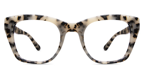 Raque Eyeglasses in Buteo variant - it's tortoise style frame in square shape with medium broad arms Collection front