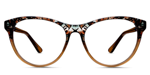 Rogers two toned Eyeglasses frame in Delwood Sand variant - made with acetate material in beige, black and brown colour - it's oval shape frame Collection front
