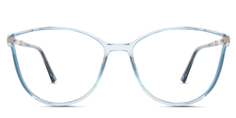 Addison Eyeglasses in the Seafarer variant - are a thin acetate frame in an oval shape front