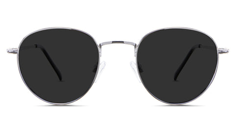 Allison Gray Polarized in the Shrike variant - they're narrow-sized metal frames with a high nose bridge front