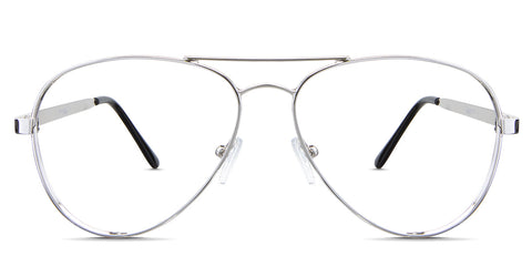 Ives Eyeglasses in the Guinea variant - is an aviator shape frame in silver color. front