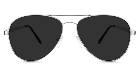 Ives Gray Polarized in the Guinea variant - is an aviator-shaped frame with an adjustable nose bridge and a regular thick temple arm 145mm long. front