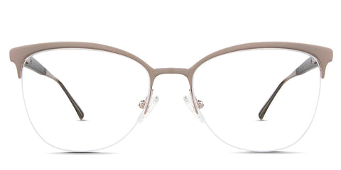 Jocelyn Eyeglasses in the Bighorn variant - it's a half-rimmed frame in two-toned color. front