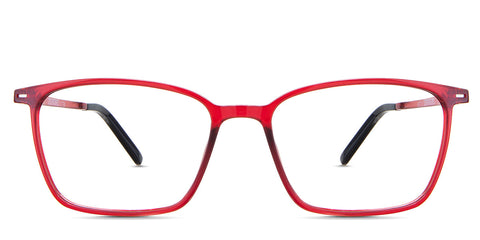 Kash Eyeglasses in firebrick - are rectangular frames in red Collection front