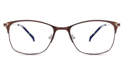 Kira Eyeglasses in the okapi variant - is a brown rectangular frame Collection front