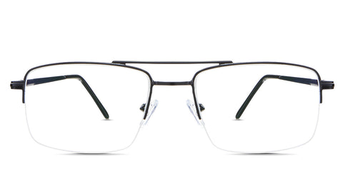 Lister Eyeglasses in the Cemani variant - is an aviator-shaped frame in black Collection front