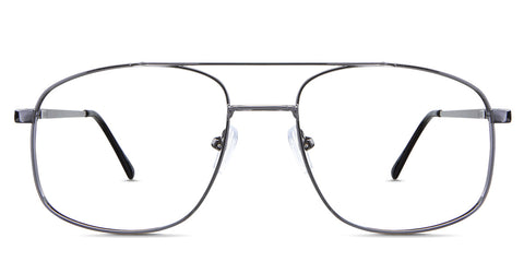 Loki Eyeglasses in the Gunmetal variant - it's a combination of aviator and square shape frame Collection front