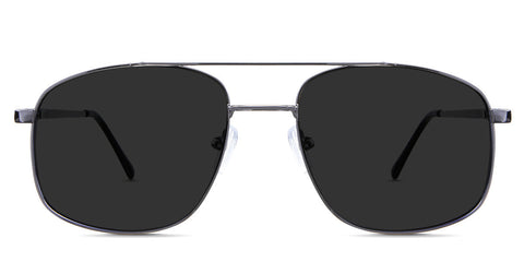 Loki Gray Polarized in the Gunmetal variant - it's a combination of aviator and square shape frame with adjustable nose pads and a slim temple arm. front collection Collection front