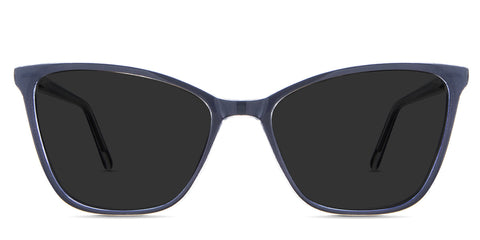 Petra Gray Polarized in the Yale variant - is an acetate frame with a narrow nose bridge and slim temple arms. front