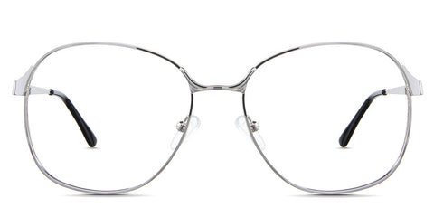 Sara Eyeglasses in the Guinea variant - it's a full-rimmed frame in silver color front