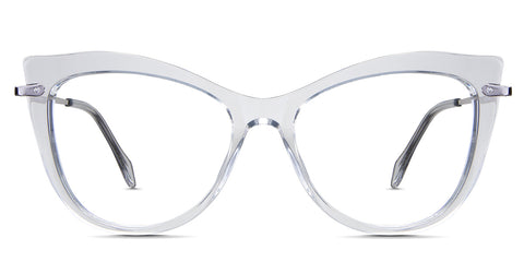 Susan Eyeglasses in the Crystal variant - it's a crystal clear frame in a cat-eye shape. front