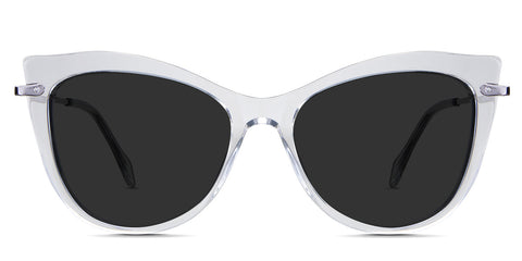 Susan Gray Polarized in the Crystal variant - is a cat-eye frame with a U-shaped nose bridge and a combination of metal arm and acetate tips. front