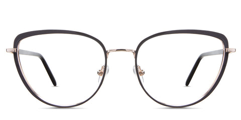 Trinity Eyeglasses in the Elk variant - it's a metal frame in brown and gold colors front
