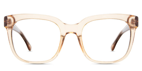 Valeria Eyeglasses in the Manes variant - is a square transparent frame in brown front