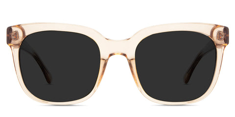 Valeria Gray Polarized in the Manes variant - is a square transparent frame with a high nose bridge of 20mm and a thick temple arm and tips front