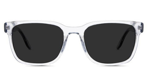 Wells Gray Polarized in the Ice variant - is a transparent frame with a tall U-shaped nose bridge and visible wire core. front